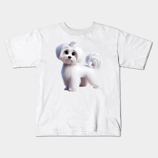 Maltese Dog Kids T-Shirt by BlackCricketdesign